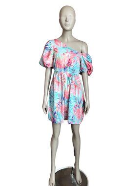 NWT Wishing Waves Blue and Pink Patterned Dress